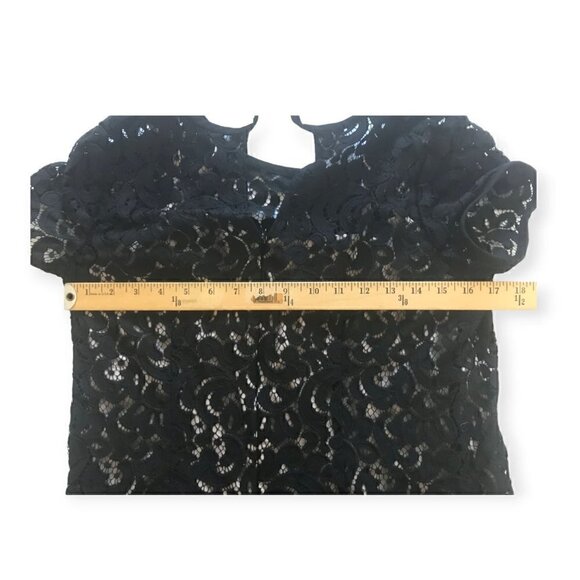 Loft black lace mini dress with Nude Underlay, Size 6 - Picture 9 of 11